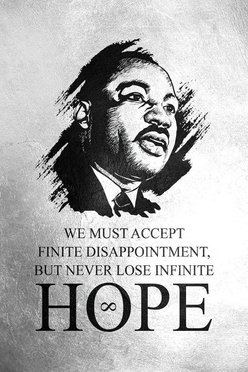 Martin Luther King Jr - Infinite Hope by Adrian Baldovino wall art