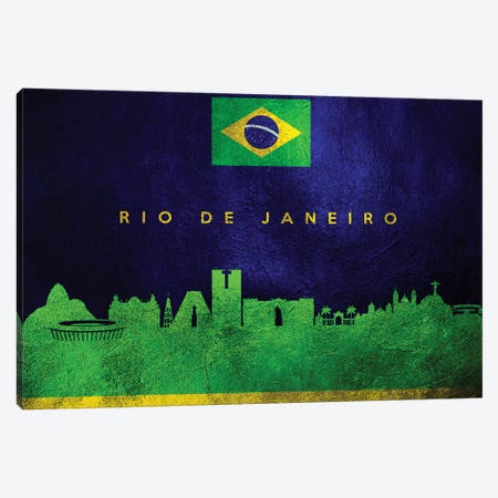 Rio De Janeiro Brazil Skyline II Canvas Print #ABV110} by Adrian Baldovino Art Print