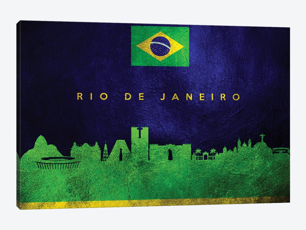 Rio De Janeiro Brazil Skyline II by Adrian Baldovino 1-piece Canvas Artwork
