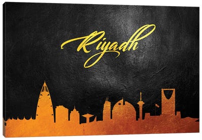 Riyadh Saudi Arabia Gold Skyline Canvas Art Print - Saudi Arabia