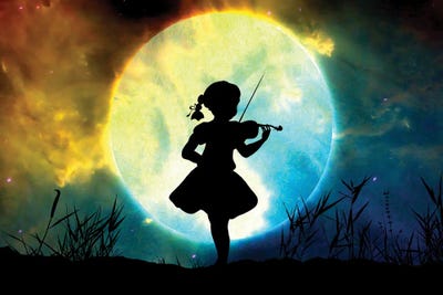 Midnight Violinist by Adrian Baldovino metal wall art