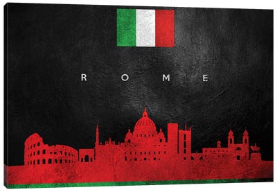 Rome Italy Skyline Canvas Art Print - Rome Skylines