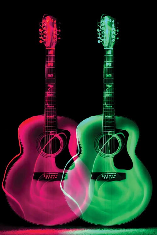 Guitar Neon II by Adrian Baldovino wall art