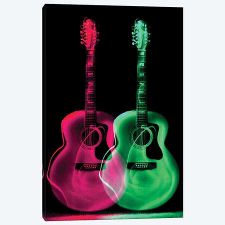 Guitar Neon II Canvas Print #ABV1157} by Adrian Baldovino Canvas Wall Art