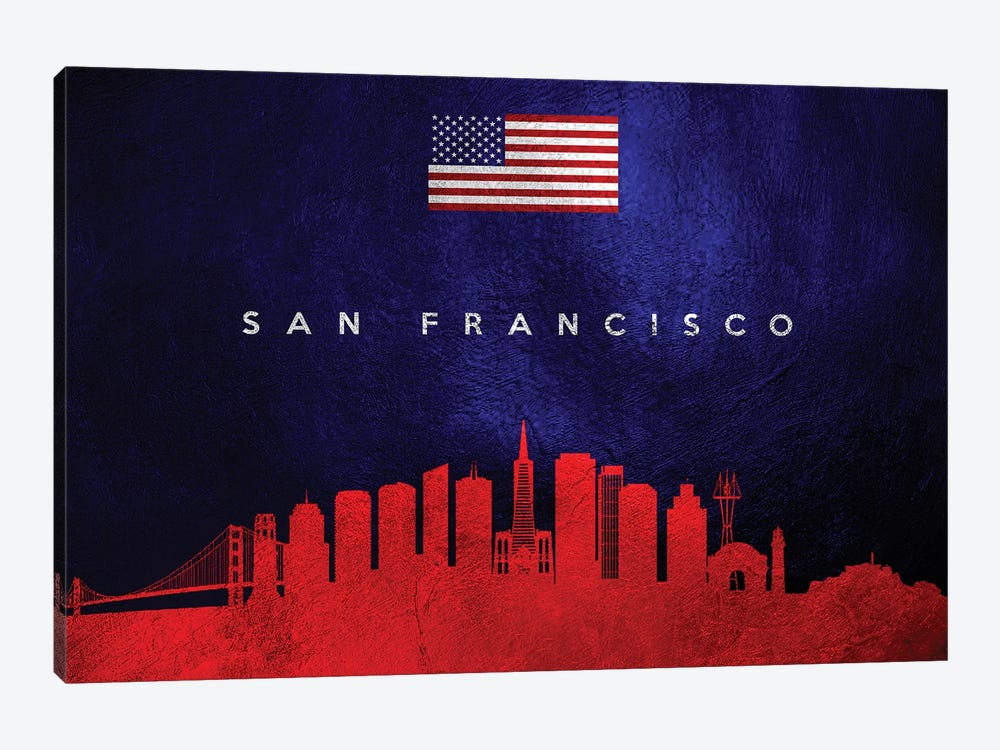 San Francisco California Skyline by Adrian Baldovino 1-piece Canvas Art Print