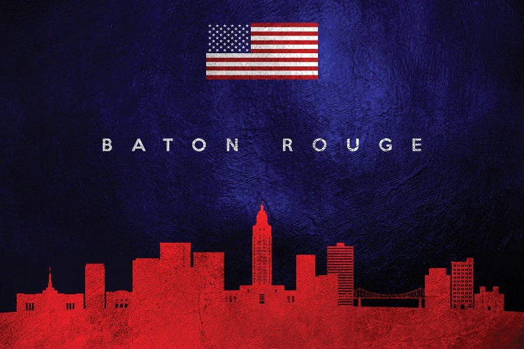 Baton Rouge Louisiana Skyline by Adrian Baldovino wall art