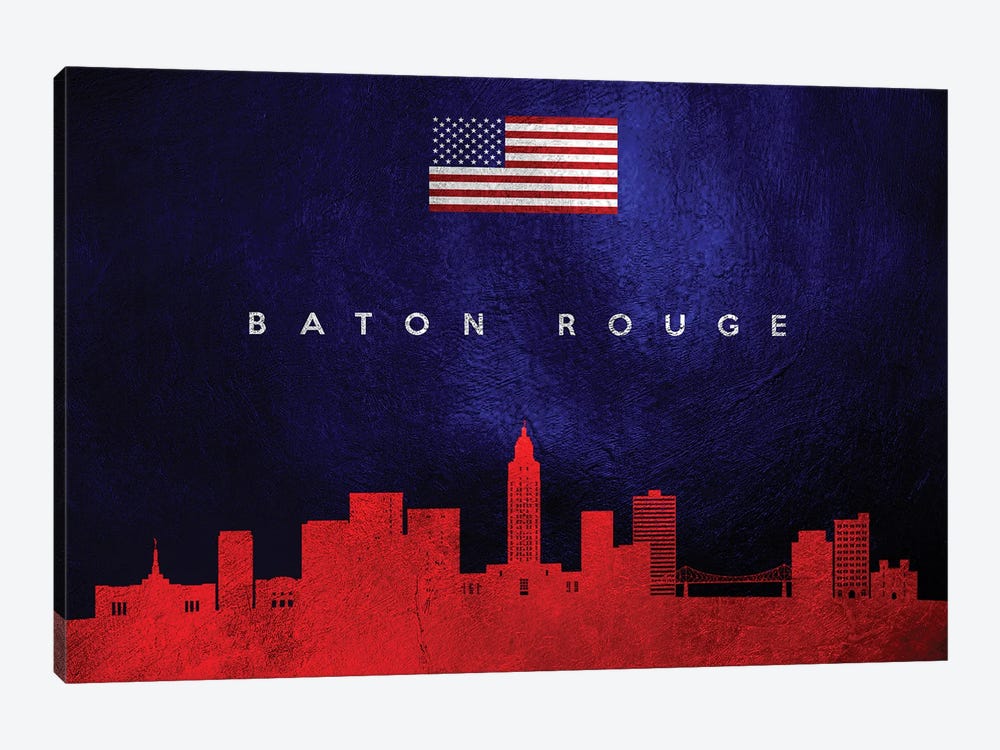 Baton Rouge Louisiana Skyline by Adrian Baldovino 1-piece Art Print