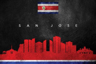 San Jose Costa Rica Skyline by Adrian Baldovino framed canvas print