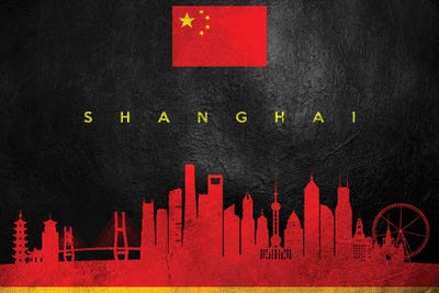 Shanghai China Skyline by Adrian Baldovino canvas print