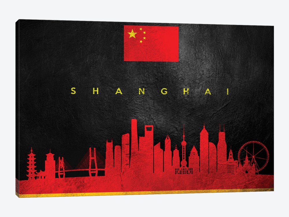 Shanghai China Skyline by Adrian Baldovino 1-piece Art Print
