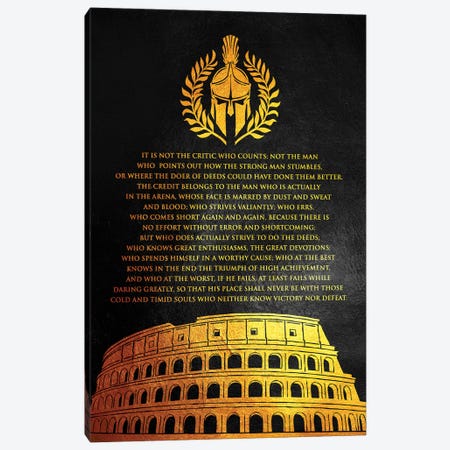 The Man In the Arena Canvas Print #ABV1272} by Adrian Baldovino Canvas Artwork