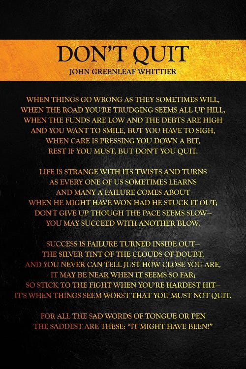 Don't Quit Poem