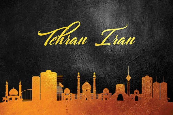 Iran: Tehran Iran Gold Skyline by Adrian Baldovino