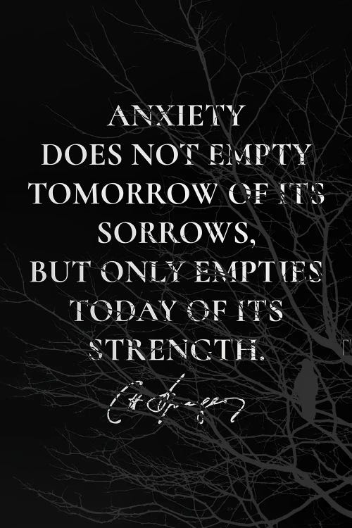 Anxiety Sorrows Strength by Adrian Baldovino wall art