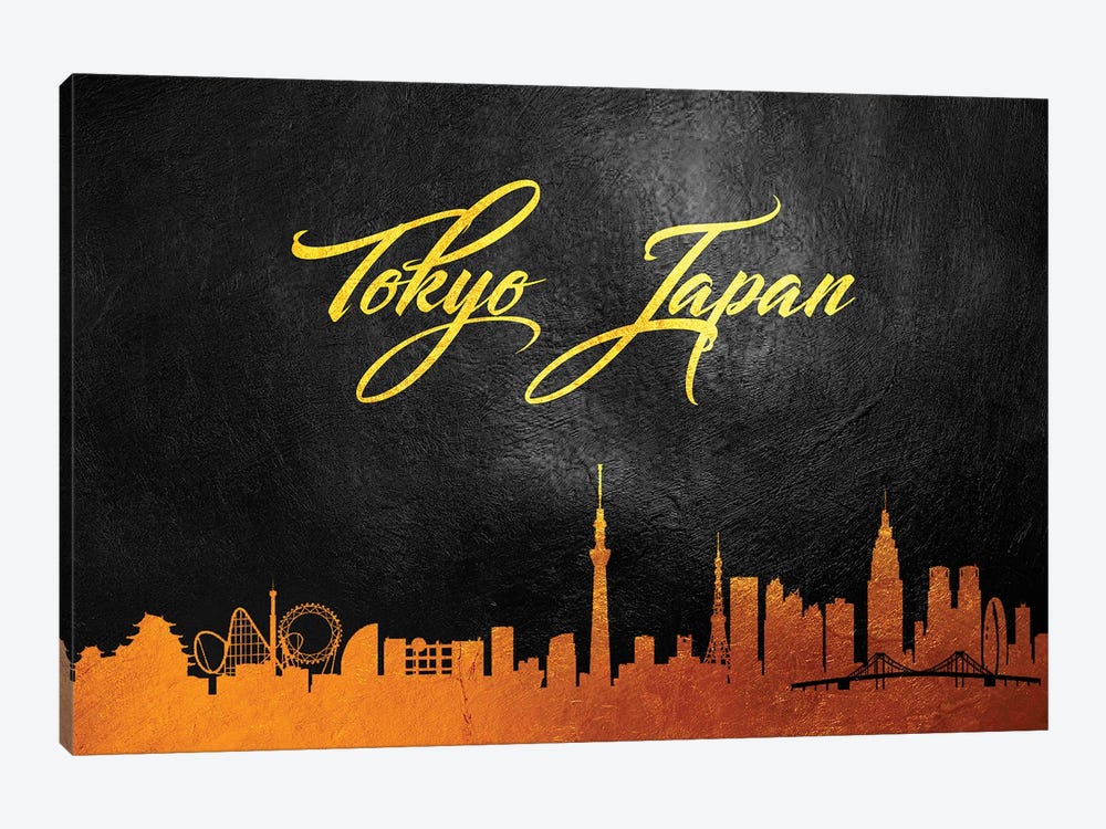 Tokyo Japan Gold Skyline II by Adrian Baldovino 1-piece Canvas Artwork