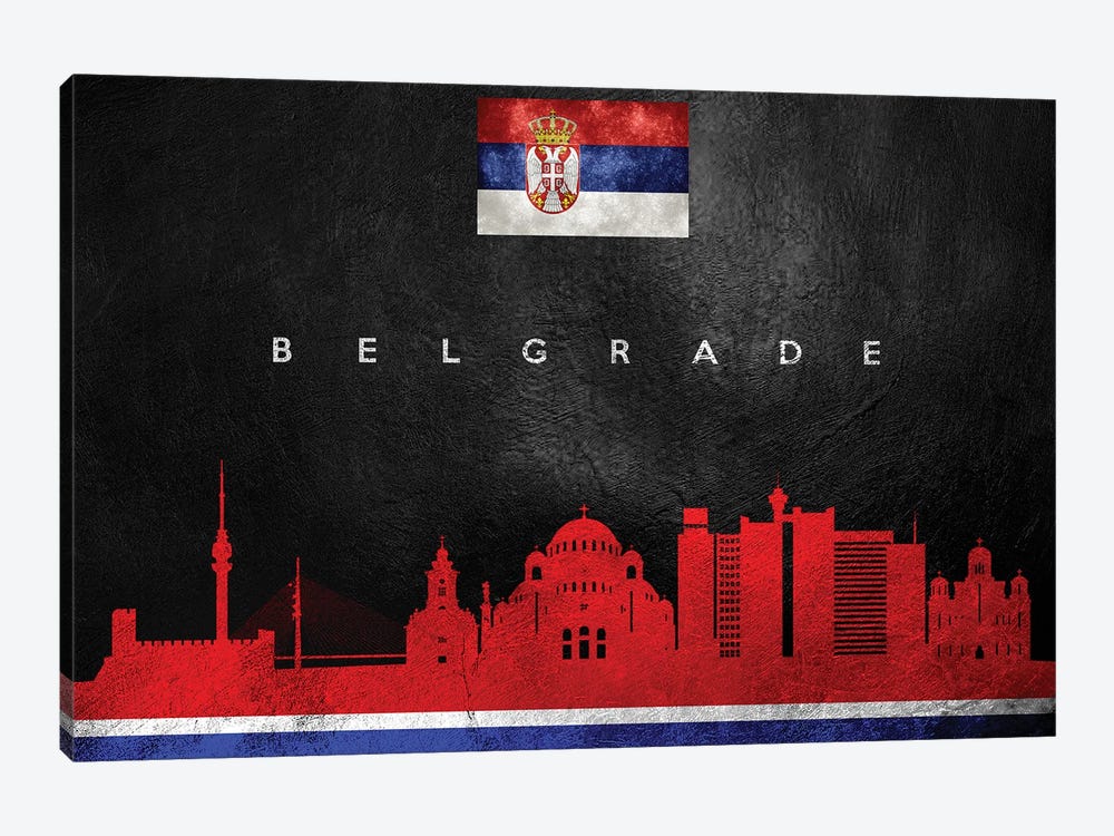 Belgrade Serbia Skyline by Adrian Baldovino 1-piece Canvas Artwork