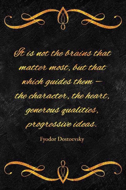 Heart Over Brains - Fyodor Dostoevsky by Adrian Baldovino wall art