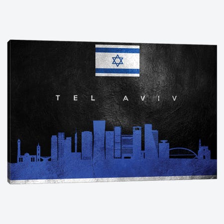 Tel Aviv Israel Skyline Canvas Print #ABV130} by Adrian Baldovino Art Print