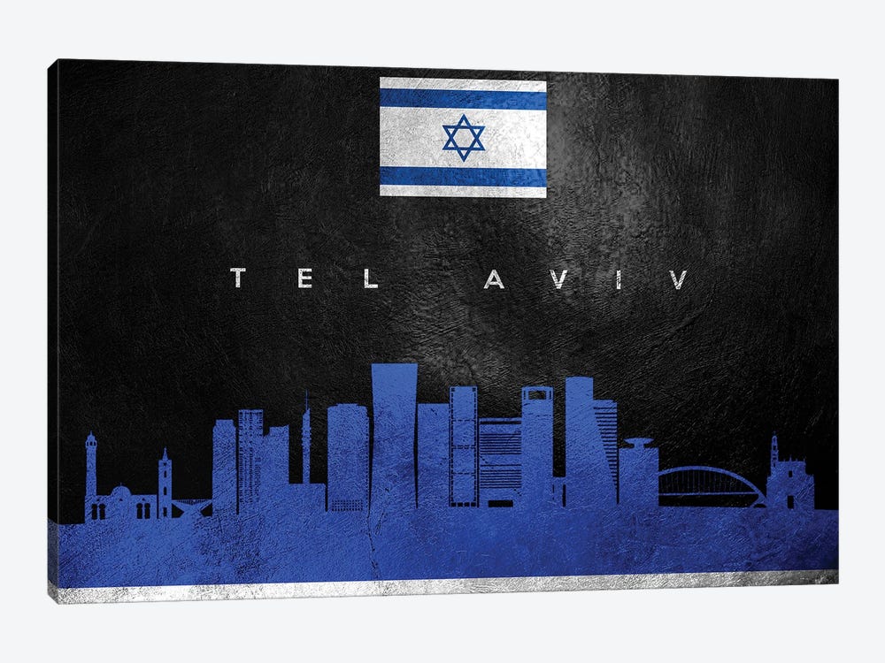 Tel Aviv Israel Skyline by Adrian Baldovino 1-piece Canvas Artwork