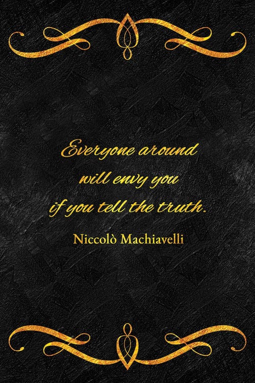 Envy And Truth - Niccolò Machiavelli by Adrian Baldovino wall art
