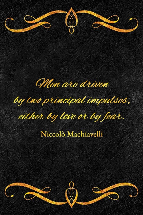 Love Or Fear - Niccolò Machiavelli by Adrian Baldovino wall art