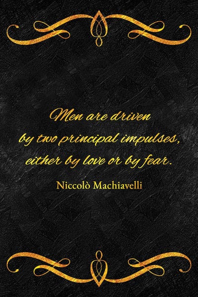 Black & White & Gold: Love Or Fear - Niccolò Machiavelli by Adrian Baldovino