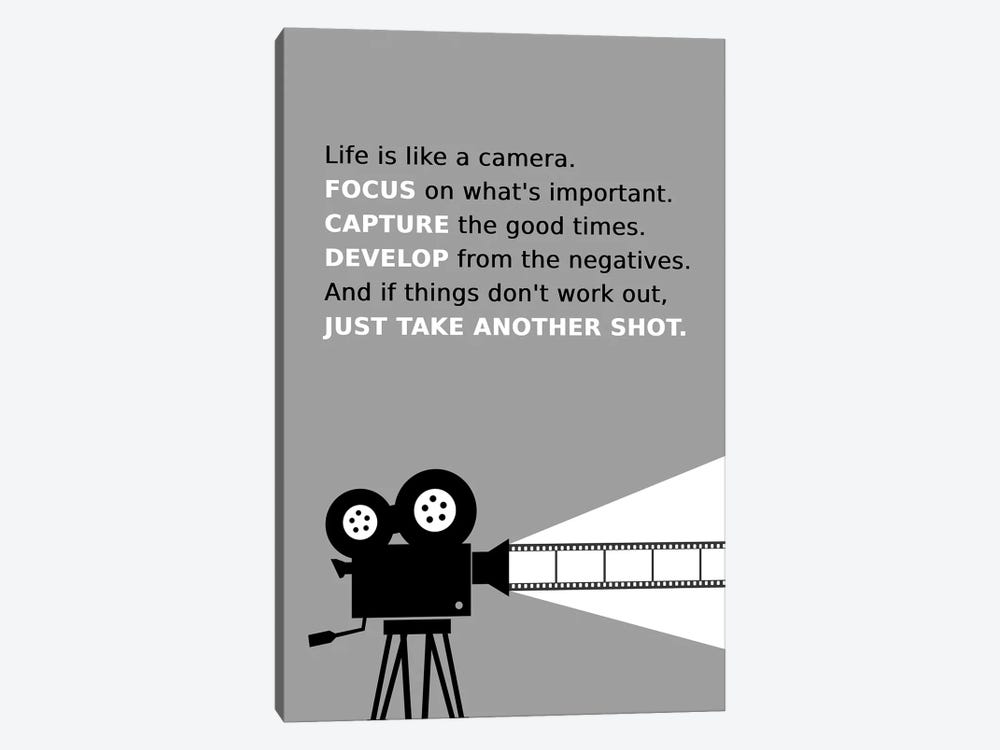 Life Is Like A Camera by Adrian Baldovino 1-piece Canvas Print