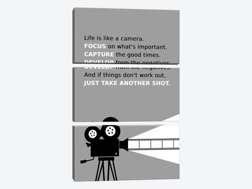 Life Is Like A Camera by Adrian Baldovino 3-piece Art Print