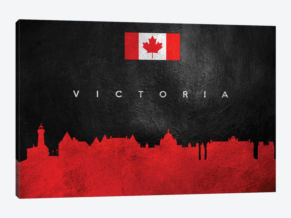 Victoria Canada Skyline by Adrian Baldovino 1-piece Canvas Art Print