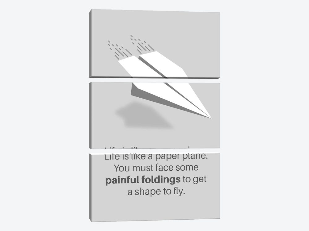 Life And Paper Plane by Adrian Baldovino 3-piece Canvas Print