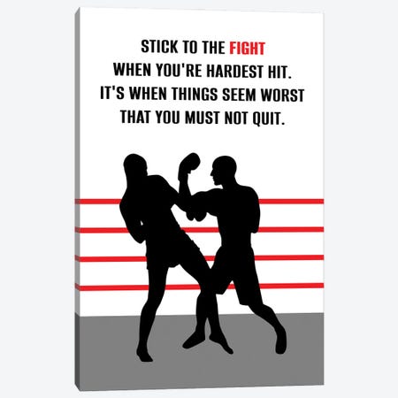 Stick To The Fight Canvas Print #ABV1349} by Adrian Baldovino Canvas Art