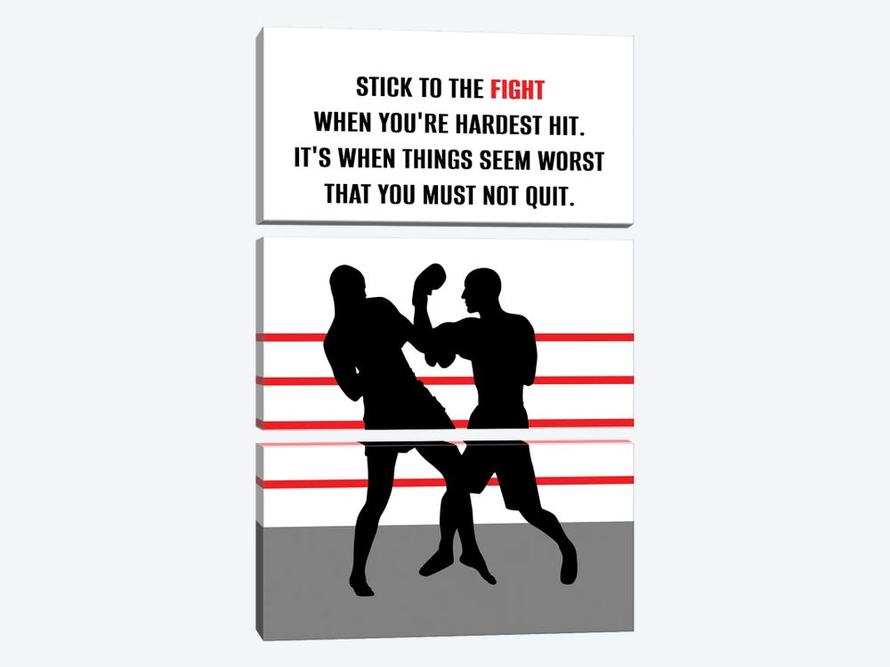 Stick To The Fight by Adrian Baldovino 3-piece Canvas Wall Art