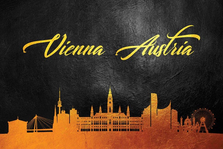 Vienna Austria Gold Skyline by Adrian Baldovino wall art