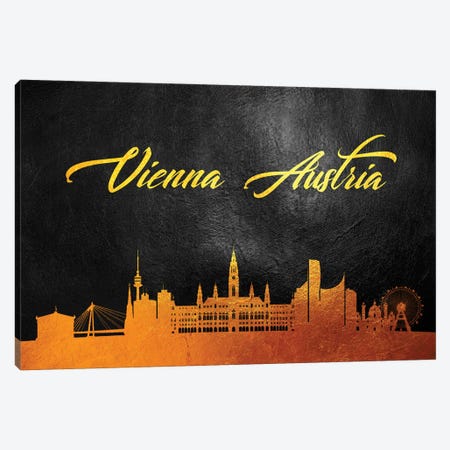 Vienna Austria Gold Skyline Canvas Print #ABV134} by Adrian Baldovino Canvas Artwork