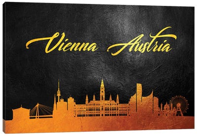 Vienna Austria Gold Skyline Canvas Art Print - Vienna