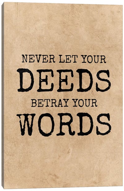 Deeds And Words Canvas Art Print - Adrian Baldovino