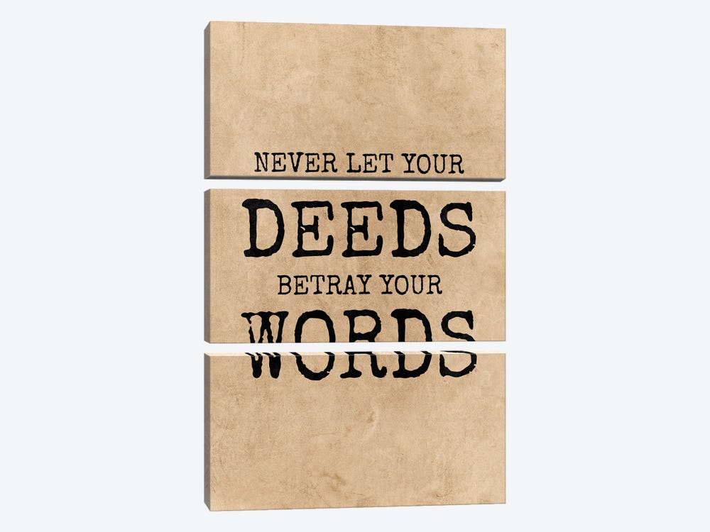 Deeds And Words by Adrian Baldovino 3-piece Canvas Print