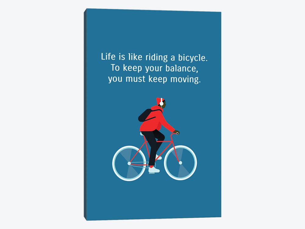 Keep Moving - Einstein Bicycle by Adrian Baldovino 1-piece Canvas Art Print