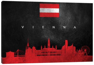Vienna Austria Skyline Canvas Art Print - Flag Art