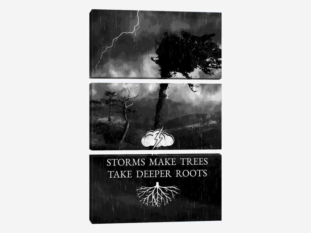 Storms And Trees by Adrian Baldovino 3-piece Canvas Print