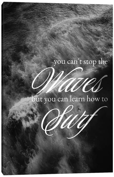 Learn To Surf The Waves Canvas Art Print - Adrian Baldovino
