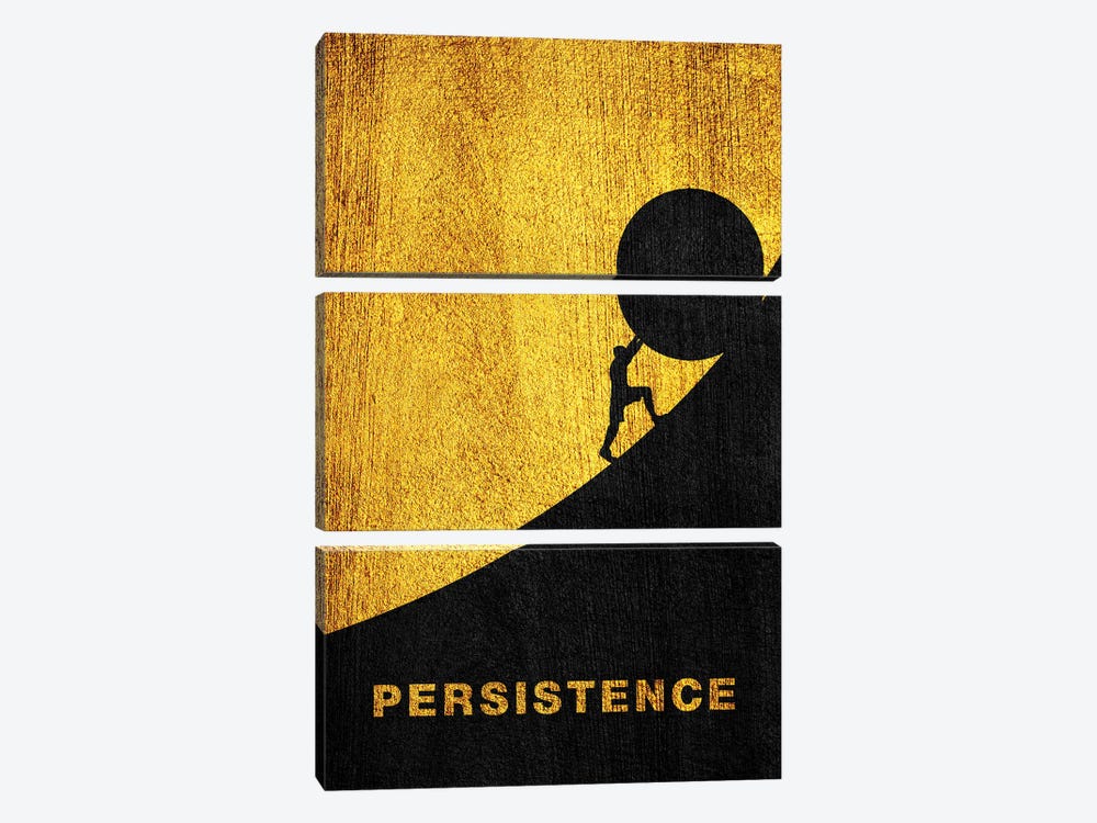 Persistence Gold by Adrian Baldovino 3-piece Canvas Wall Art
