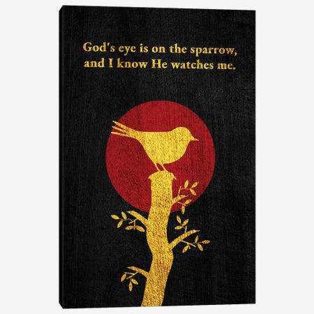 His Eye Is on the Sparrow Canvas Print #ABV1379} by Adrian Baldovino Canvas Art Print