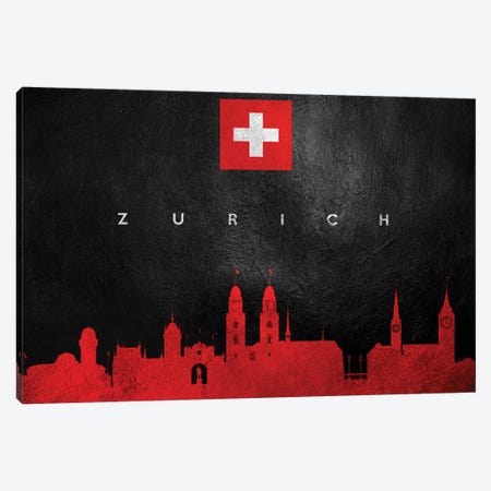 Zurich Switzerland Skyline Canvas Print #ABV137} by Adrian Baldovino Canvas Wall Art