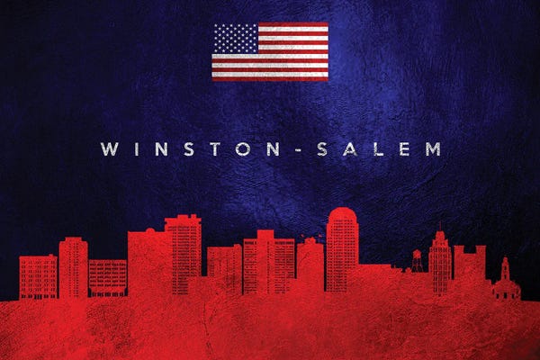 North Carolina: Winston-Salem North Carolina Skyline by Adrian Baldovino