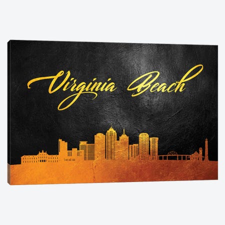 Virginia Beach Skyline Canvas Print #ABV140} by Adrian Baldovino Canvas Art