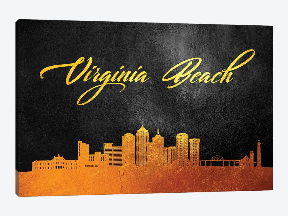 Virginia Beach Skyline by Adrian Baldovino 1-piece Canvas Art Print