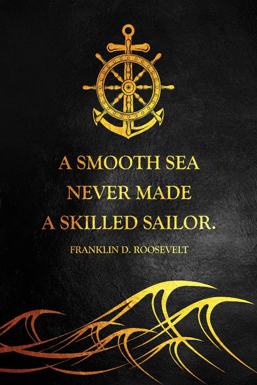 A Smooth Sea Never Made A Skilled Sailor by Adrian Baldovino wall art