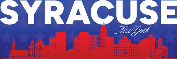Adrian Baldovino: Syracuse New York Gradient Panorama Skyline by Adrian Baldovino