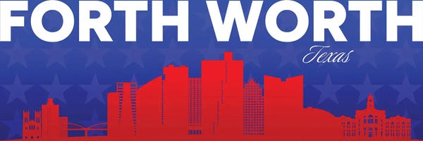 Forth Worth Texas Gradient Panorama Skyline